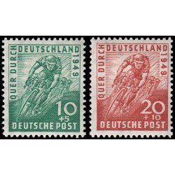 DEP7 Alemania Federal Bizonia Nº 74/75 1949 Vuelta ciclista a Alemania MH DEP7 Alemania Federal Bizonia Nº 74/75 1949 Vuelta ciclista a Alemania MH