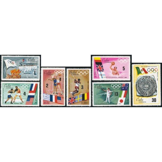 DEP7 Cuba Nº 1248/54 1968 JJOO Mexico MNH DEP7 Cuba Nº 1248/54 1968 JJOO Mexico MNH