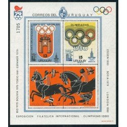DEP7 Uruguay HB 32 1979 Exposición Filatélica Int.Juegos olímpicos de 1980 MNH DEP7 Uruguay HB 32 1979 Exposición Filatélica Int.Juegos olímpicos de 1980 MNH