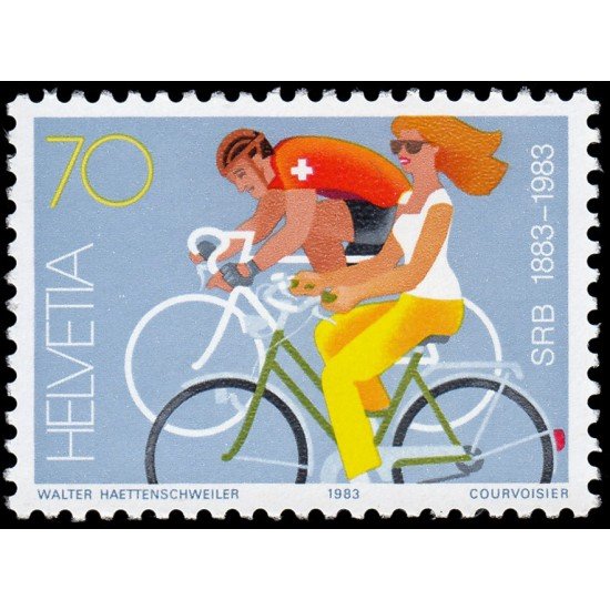 DEP7 Suiza Switzerland 1187 1983 Centenario de la Unión Suiza de Ciclistas y Motociclistas MNH