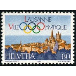 OLI1 Suiza Switzerland 1198 1984 Paisaje urbano de Lausana y los anillos olímpicos MNH OLI1 Suiza Switzerland 1198 1984 Paisaje urbano de Lausana y los anillos olímpicos MNH