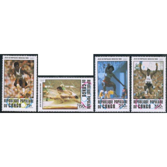 OLI1 Congo francés French Congo Nº A 269/72 1980 JJOO Moscú MNH OLI1 Congo francés French Congo Nº A 269/72 1980 JJOO Moscú MNH