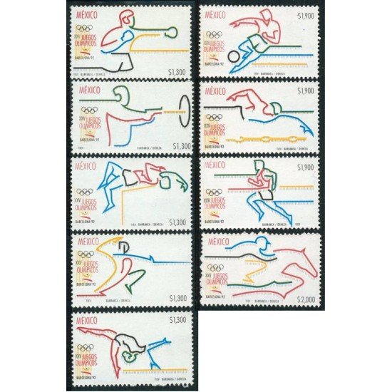 OLI1 México 1431/40  (falta 1 valor) 1992  XXV Juegos olímpicos BarcelonaMNH