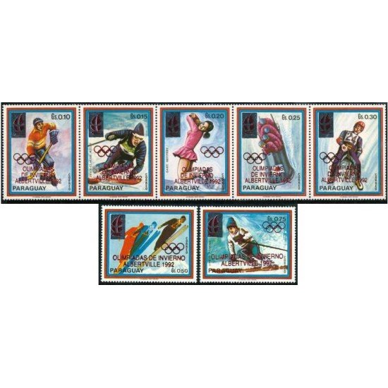 OLI1 Paraguay 2480/86 1989 Juegos olímpicos de invierno 1992 en Albertville Francia MNH