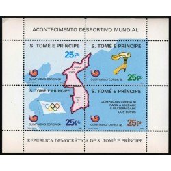 OLI1 Santo Tomás y Príncipe  Nº 842/45  1988  JJOO Seúl  MNH 