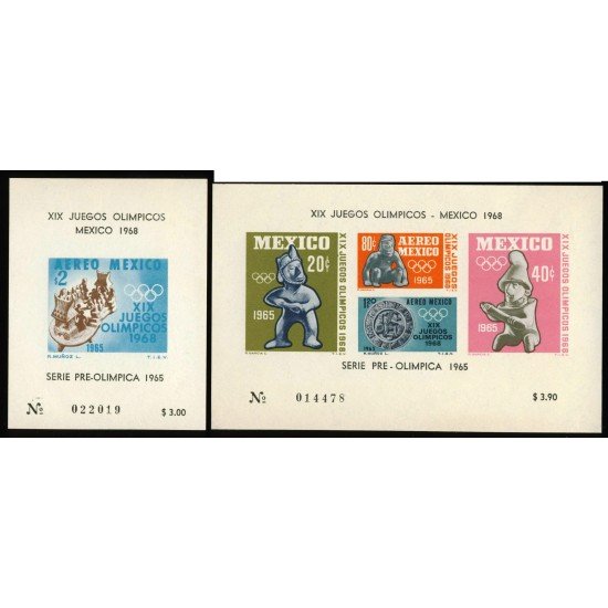 OLI1 Mexico HB 3/4 1965 XIX Juegos Olímpicos Mexico MNH
