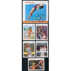 OLI1  Laos 1027/31 + HB 119 1992 JJOO Barcelona MNH