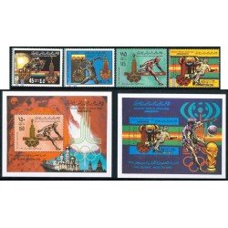 OLI2  Libia Libya 808/11 + HB 33/34 1980 JJOO Moscú    MNH