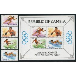 OLI2 Zambia 13/16 + HB 9 1980 JJOO Moscú MNH OLI2 Zambia 13/16 + HB 9 1980 JJOO Moscú MNH