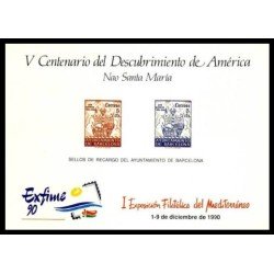 España Spain Hojitas Recuerdo 121 1990 FNMT Exfime 90 Ship Barco