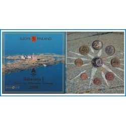 Finlandia 2009 I Cartera Oficial Monedas € euro + Medalla Faro del Mercado 