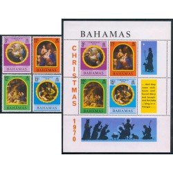 REL Bahamas 398/01 + HB 3 1970 religión MNH REL Bahamas 398/01 + HB 3 1970 religión MNH
