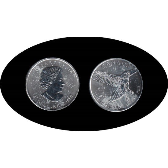 Canadá Canada 1 OZ onza 2015 Halcón cola roja 5$ Plata Ag Canadá Canada 1 OZ onza 2015 Halcón cola roja 5$ Plata Ag