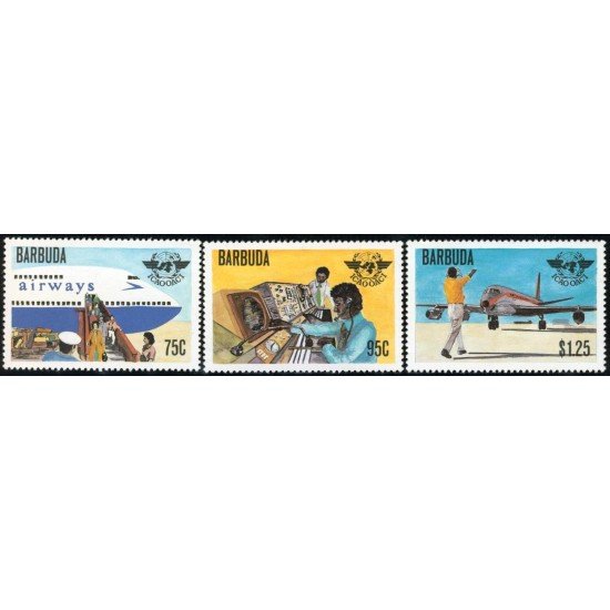 TRA1 Barbuda Nº 434/36  airways avión MNH