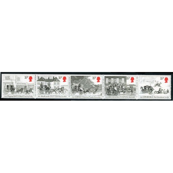 TRA1 Gran Bretaña 1135/39 1984 200 aniv. Servicio postal Bath-Londres MNH
