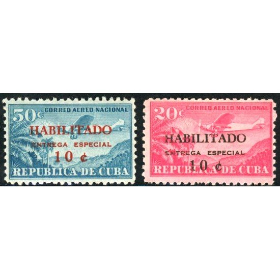 TRA1 Cuba A- 214/15 1960 Avión Entrega especial MNH TRA1 Cuba A- 214/15 1960 Avión Entrega especial MNH
