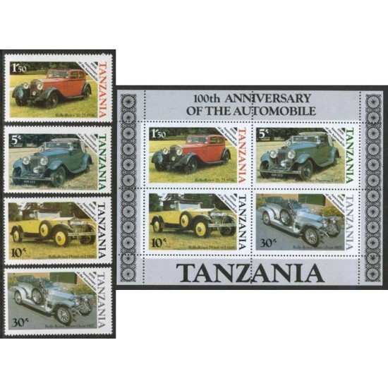 TRA1 Tanzania 267/70 + HB 42 1986 MNH TRA1 Tanzania 267/70 + HB 42 1986 MNH