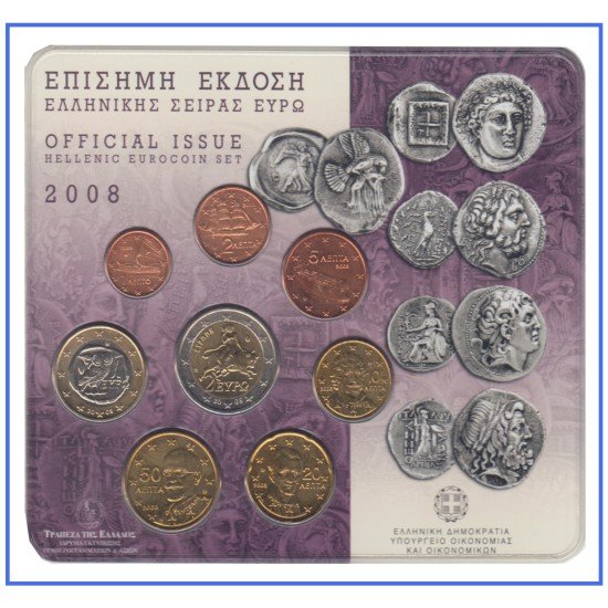 Grecia 2008 Cartera Oficial Monedas Blister € euro Grecia 2008 Cartera Oficial Monedas Blister € euro
