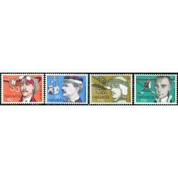 TRA2  Suiza Switzerland 1017/20 1976 Pioneros suizos de la aviación  MNH