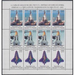 Guinea Ecuatorial 333/35 2004 Minihojita Homenaje a la tripulación del Columbia STs-107 MNH