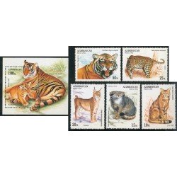 FAU2  Azerbaijan  Nº 187/91 + HB 11  1994 fauna    MNH