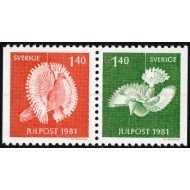 FAU2 Suecia Sweden 1158a  1981 Pájaros tallados en madera  MNH