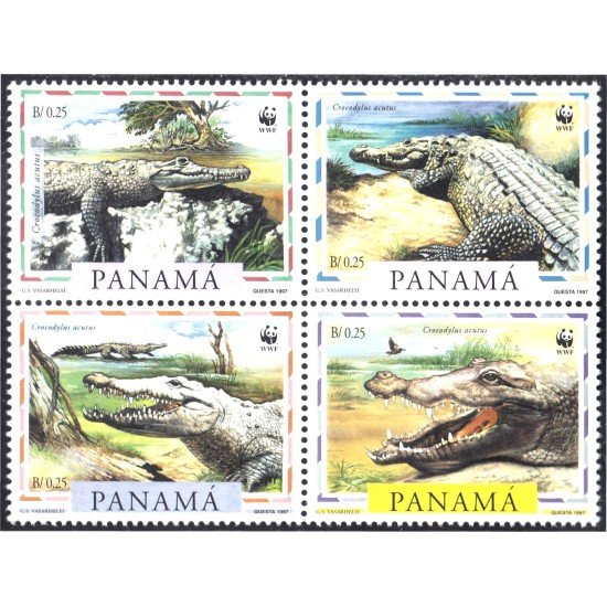Panama 1138/41 1997 Fauna Cocodrilos MNH Panama 1138/41 1997 Fauna Cocodrilos MNH