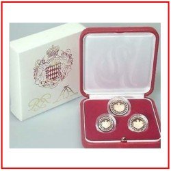 Mónaco 2 Euros conmemorativos Cartera Estruche  2005 proof (1c,2c,5c de euro)