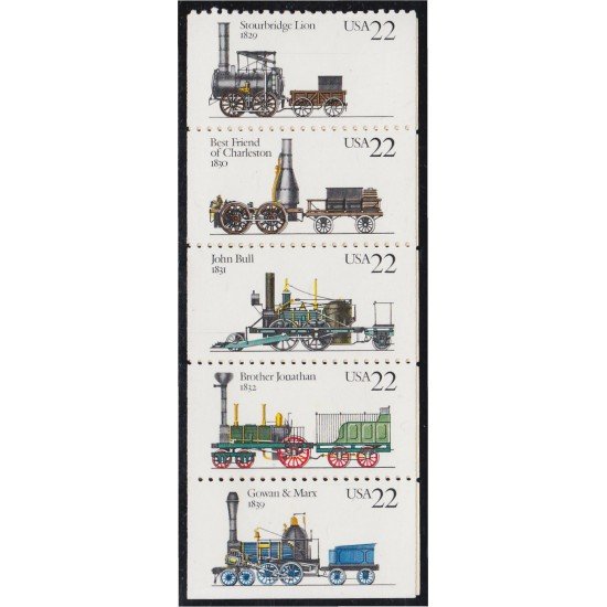 Estados Unidos USA 1788/92 1987 Locomotoras a vapor MNH