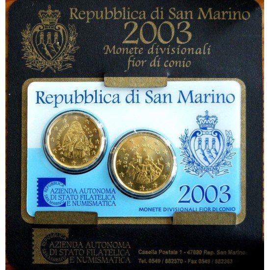 Monedas Euros San Marino Cartera 2003 (20-50 centimos) Monedas Euros San Marino Cartera 2003 (20-50 centimos)