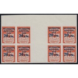 Barcelona Telégrafos 5s Bl.8 1934 Interpanel