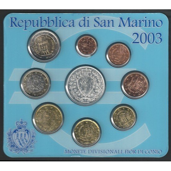Monedas Euros San Marino Cartera 2003 + 5€ (plata) Monedas Euros San Marino Cartera 2003 + 5€ (plata)