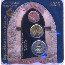 Monedas Euros San Marino Cartera 2005 (2 euros, 20 cts., 2 cts.) Monedas Euros San Marino Cartera 2005 (2 euros, 20 cts., 2 cts.)
