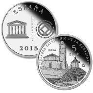 España Spain 2015 5 Euros 5€ II Serie Ciudades Patr. de la Humanidad Ibiza