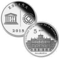 España Spain 2015 5 Euros 5€ II Serie Ciudades Patr. de la Humanidad Salamanca