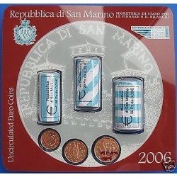 Monedas Euros San Marino Cartera 2006 (1 cts., 2 cts., 5cts.) Monedas Euros San Marino Cartera 2006 (1 cts., 2 cts., 5cts.)