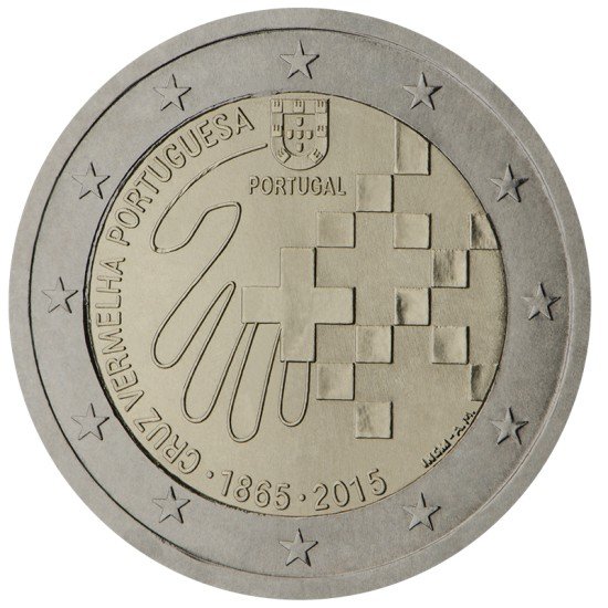 Portugal 2015 2 € euros conmemorativos 150º Av Cruz Roja portuguesa Portugal 2015 2 € euros conmemorativos 150º Av Cruz Roja portuguesa