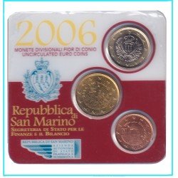 Monedas Euros San Marino Cartera 2006 (5 cts., 50 cts., 1 euro) Monedas Euros San Marino Cartera 2006 (5 cts., 50 cts., 1 euro)