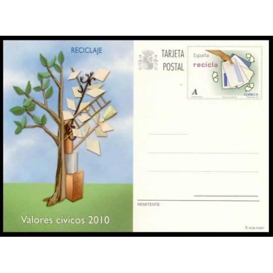 España Spain Entero Postal ( tarjeta ) 183 Valores Cívicos Reciclaje Árbol tree España Spain Entero Postal ( tarjeta ) 183 Valores Cívicos Reciclaje Árbol tree
