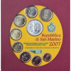 Monedas Euros San Marino Cartera 2007 + 5€ (plata) Monedas Euros San Marino Cartera 2007 + 5€ (plata)