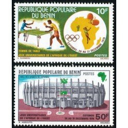 TEN  Benín  Nº 386/87   1976 deportes tenis de mesa  MNH