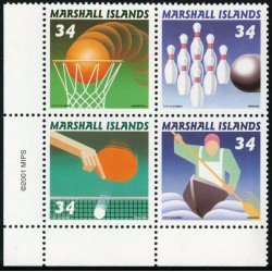 TEN Marshall 1476/79 2001 Tennis table basket bowling MNH TEN Marshall 1476/79 2001 Tennis table basket bowling MNH
