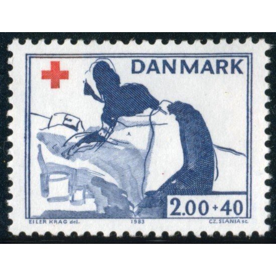MED Dinamarca  Denmark  771 1983  A beneficio de la Cruz Roja MNH