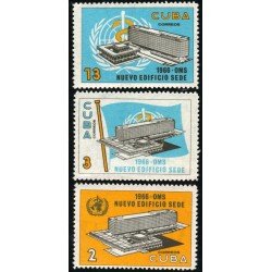 MED  Cuba 993/95 1966 Edificio sede de la Organización Mundial de la Salud MNH