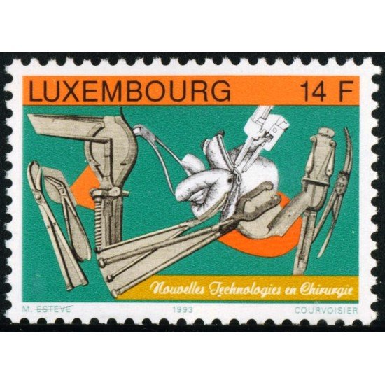 MED Luxemburgo 1273 1993 Collage de instrumentos médicos de Maurice Esteve MNH MED Luxemburgo 1273 1993 Collage de instrumentos médicos de Maurice Esteve MNH