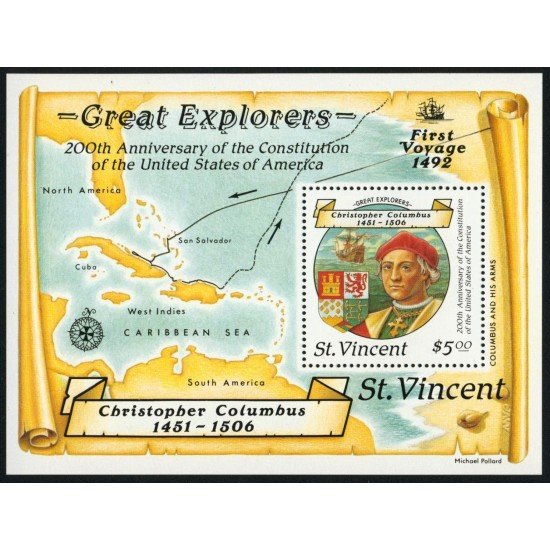 COL San Vicente Saint Vincent HB 41 1987 MNH COL San Vicente Saint Vincent HB 41 1987 MNH