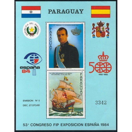 COL Paraguay A-377  HB   1984   MNH