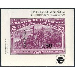 COL  Venezuela HB 35 1991 Descubrimiento de la Costa Firme 1498 MNH Sin dentar  