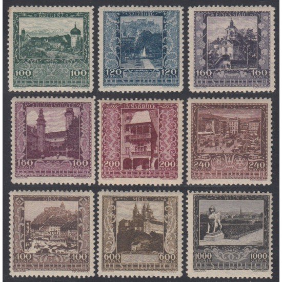 Österreich Austria 304/12 1923 Pueblos Villes MH