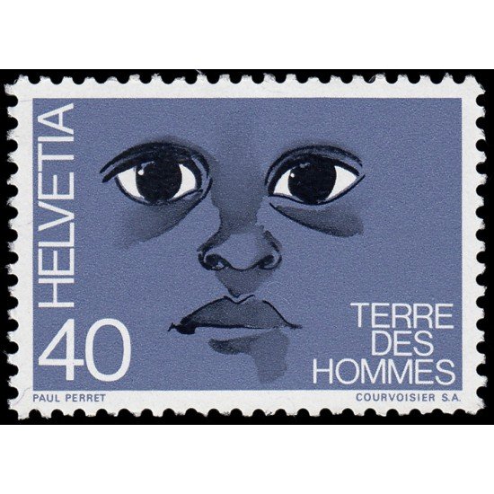 VAR1 Suiza Switzerland 932 1973 Número publicitario Programa de ayuda a la infancia “Terre des Hommes” MNH